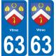 63 Vitrac escudo de armas de la etiqueta engomada de la placa de pegatinas de la ciudad