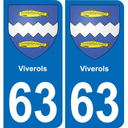 63 Viverols coat of arms sticker plate stickers city