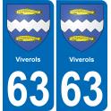 63 Viverols coat of arms sticker plate stickers city