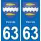 63 Viverols stemma adesivo piastra adesivi città