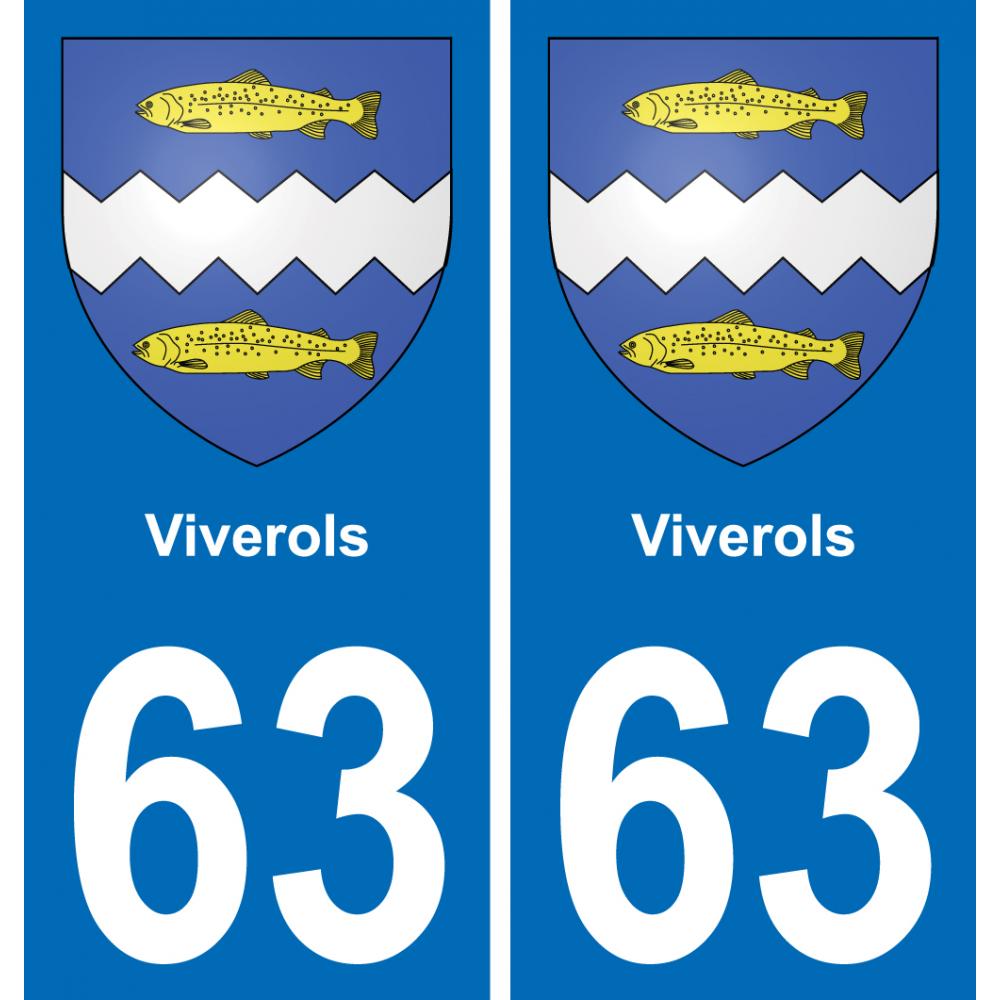 63 Viverols escudo de armas de la etiqueta engomada de la placa de pegatinas de la ciudad