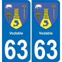63 Vodable coat of arms sticker plate stickers city