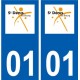 01 Saint-Denis-lès-Bourg logo ville autocollant plaque sticker