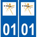 01 Saint-Denis-lès-Bourg logo ville autocollant plaque sticker