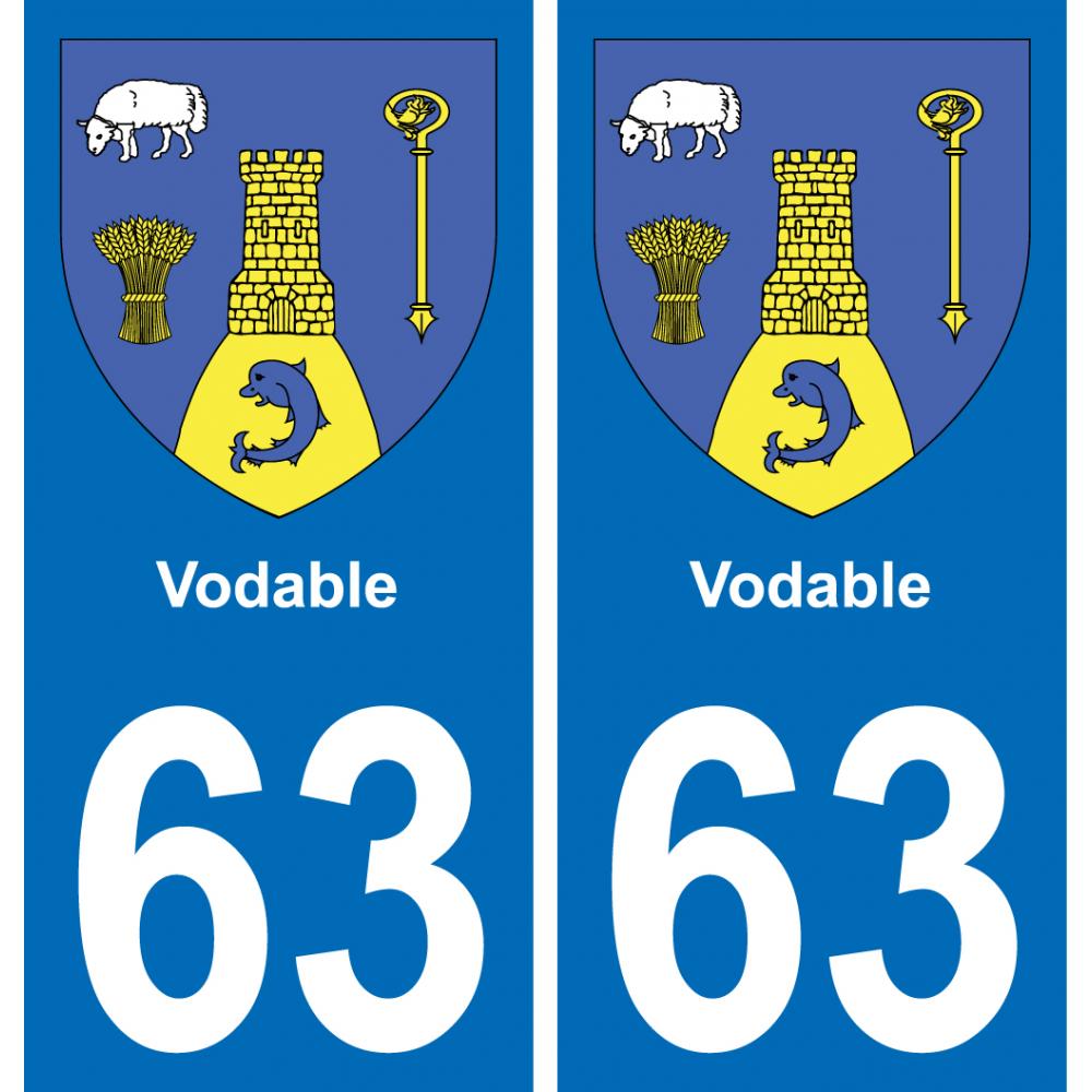 63 Vodable blason autocollant plaque stickers ville