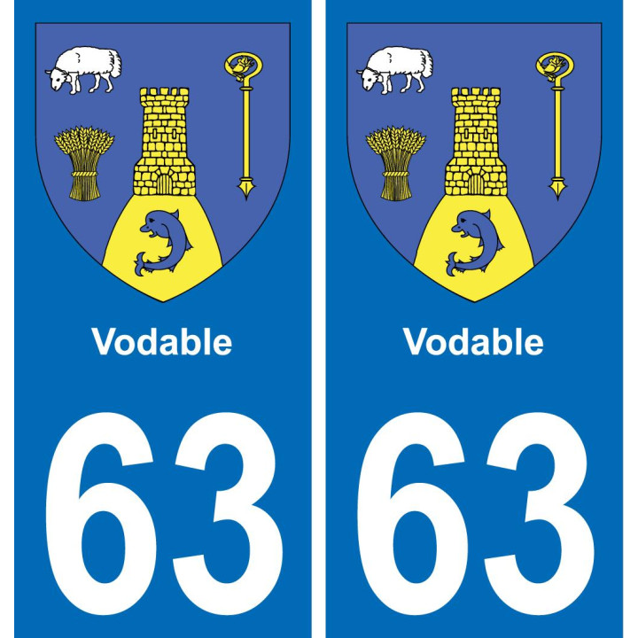 63 Vodable coat of arms sticker plate stickers city