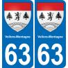 63 Vollore-Montagne coat of arms sticker plate stickers city