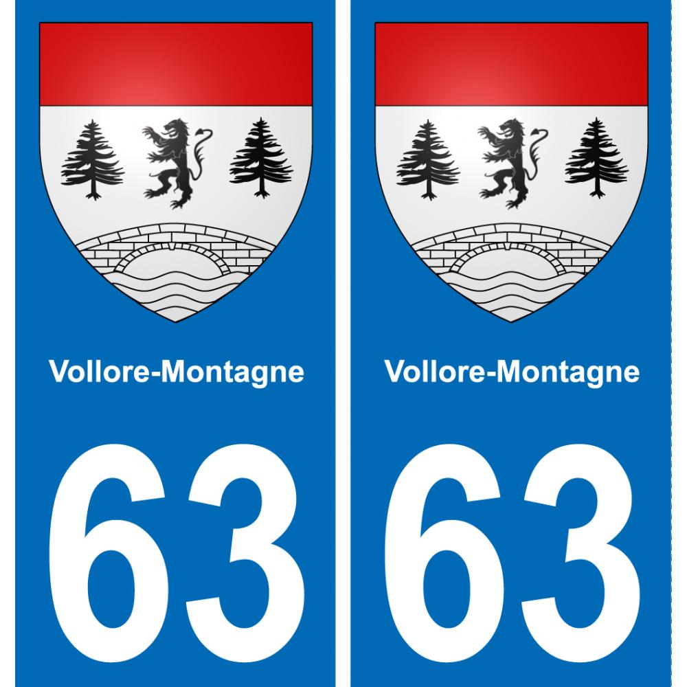63 Vollore-Montagne blason autocollant plaque stickers ville