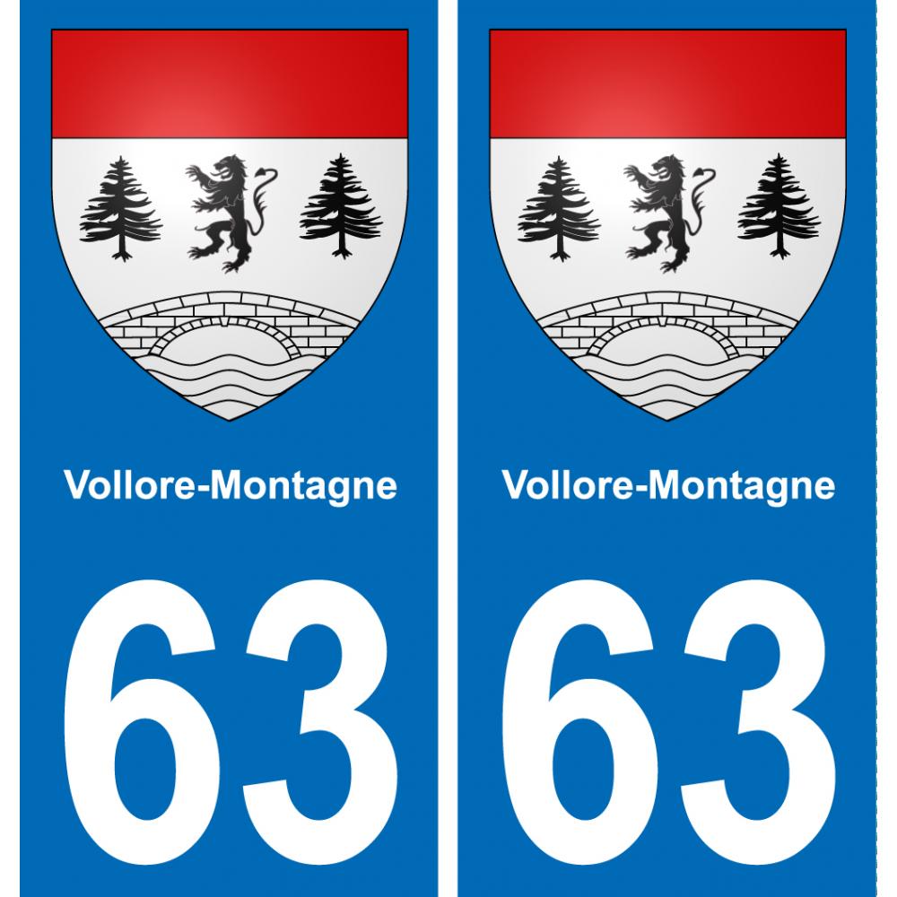 63 Vollore-Montagne coat of arms sticker plate stickers city