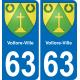 63 Vollore-Ville blason autocollant plaque stickers ville