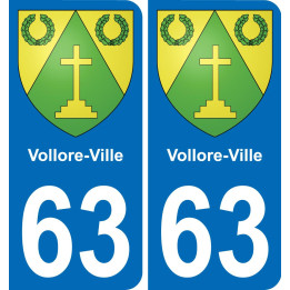 63 Vollore-Ville coat of arms sticker plate stickers city