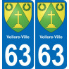 63 Vollore-Ville wappen aufkleber typenschild aufkleber stadt