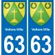 63 Vollore-Ville coat of arms sticker plate stickers city