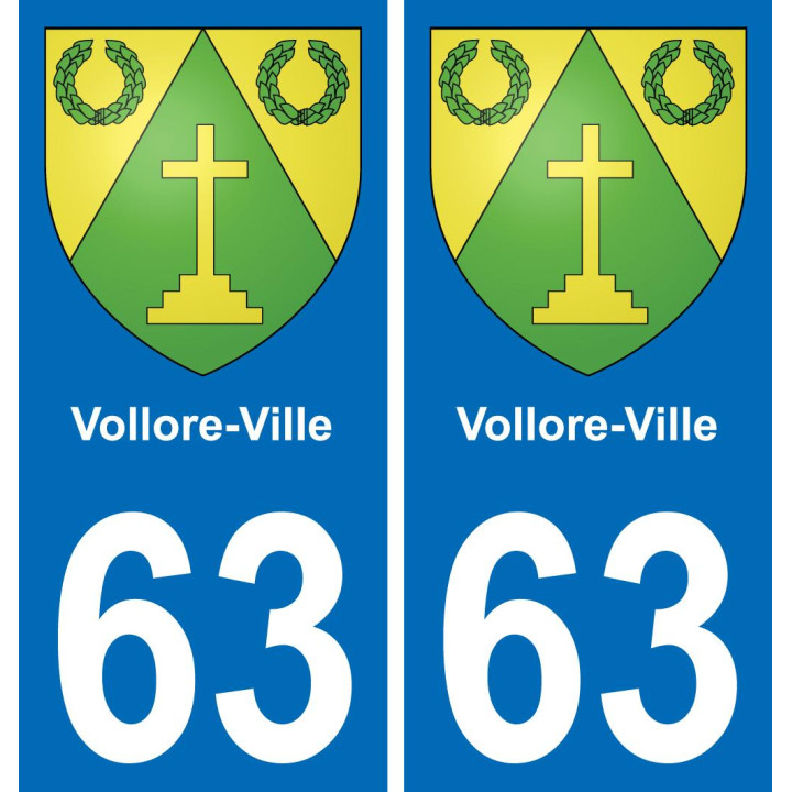 63 Vollore-Ville blason autocollant plaque stickers ville