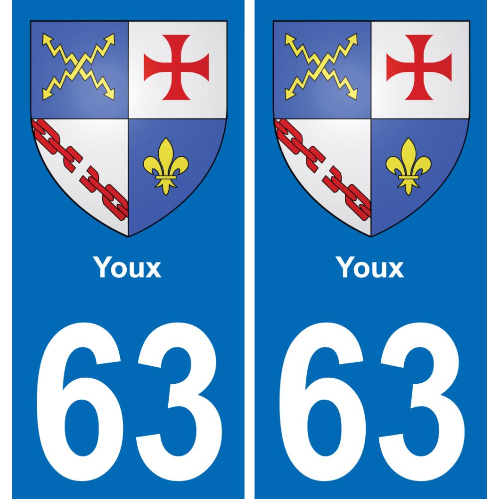 63 Youx coat of arms sticker plate stickers city