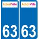 63 Apchat blason autocollant plaque stickers ville