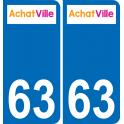 63 Apchat blason autocollant plaque stickers ville
