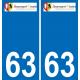 63 Beauregard-Vendon logo autocollant plaque stickers ville