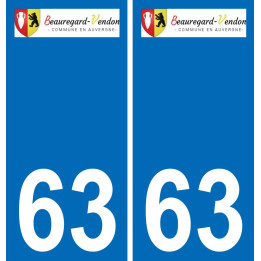 63 Beauregard-Vendon logo autocollant plaque stickers ville