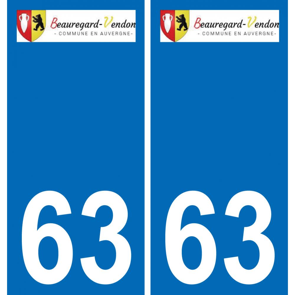 63 Beauregard-Vendon stemma adesivo piastra adesivi città