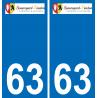 63 Beauregard-Vendon coat of arms sticker plate stickers city