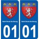 01 Saint-Denis-lès-Bourg ville autocollant plaque sticker