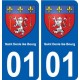 01 Saint-Denis-lès-Bourg ville autocollant plaque sticker