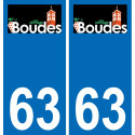 63 Boudes wappen aufkleber typenschild aufkleber stadt