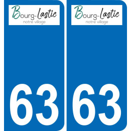 63 Bourg-Lastic coat of arms sticker plate stickers city
