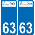 63 Bourg-Lastic escudo de armas de la etiqueta engomada de la placa de pegatinas de la ciudad