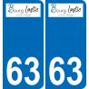 63 Bourg-Lastic stemma adesivo piastra adesivi città