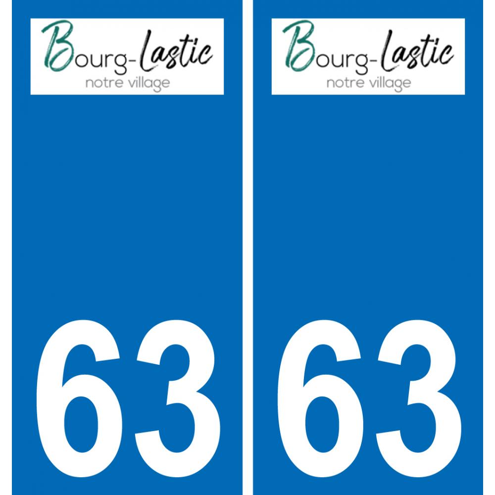 63 Bourg-Lastic stemma adesivo piastra adesivi città