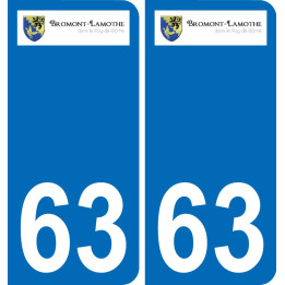 63 Bromont-Lamothe wappen aufkleber typenschild aufkleber stadt