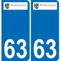 63 Bromont-Lamothe coat of arms sticker plate stickers city
