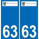 63 Bromont-Lamothe escudo de armas de la etiqueta engomada de la placa de pegatinas de la ciudad