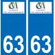 63 Condat-lès-Montboissier logo autocollant plaque stickers ville
