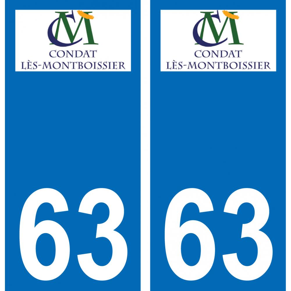 63 Condat-lès-Montboissier coat of arms sticker plate stickers city