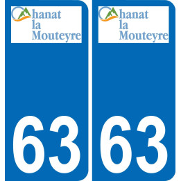 63 Chanat-la-Mouteyre coat of arms sticker plate stickers city