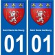 01 Saint-Denis-lès-Bourg ville autocollant plaque sticker