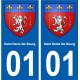 01 Saint-Denis-lès-Bourg ville autocollant plaque sticker
