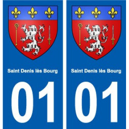 01 Saint-Denis-lès-Bourg ville autocollant plaque sticker
