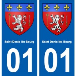 01 Saint-Denis-lès-Bourg ville autocollant plaque sticker