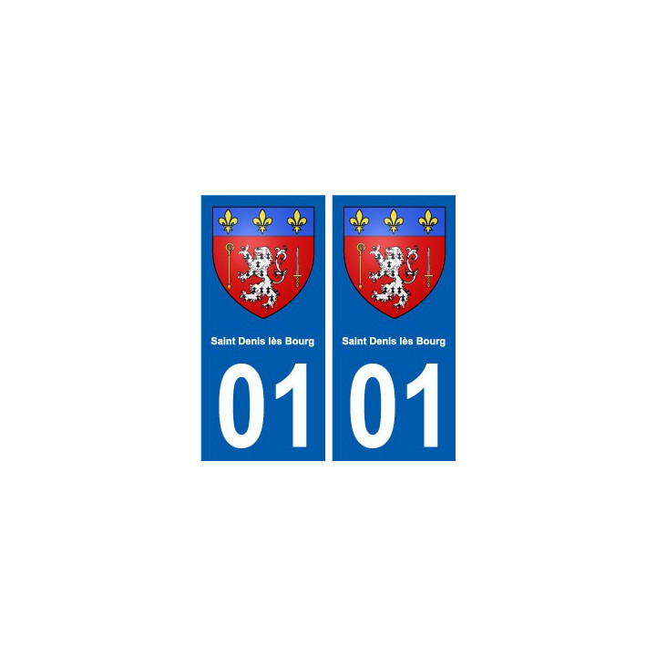 01 Saint-Denis-lès-Bourg ville autocollant plaque sticker