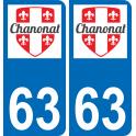 63 Chanonat logo autocollant plaque stickers ville