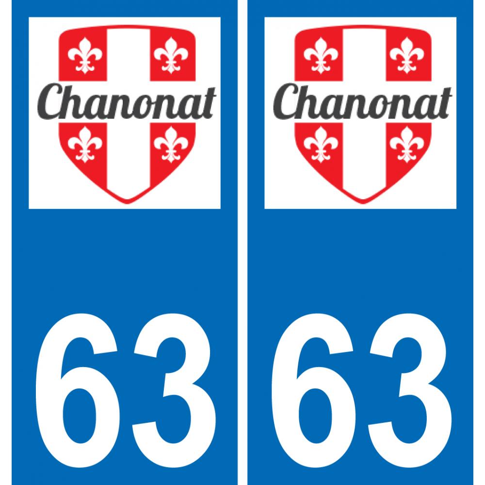 63 Chanonat logo autocollant plaque stickers ville
