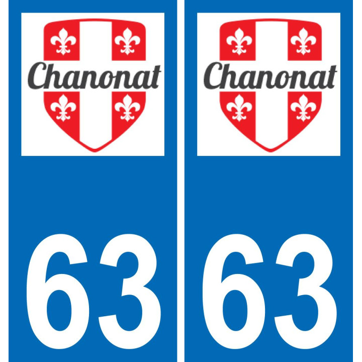 63 Chanonat coat of arms sticker plate stickers city