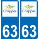63 Chappes logo autocollant plaque stickers ville