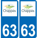 63 Chappes wappen aufkleber typenschild aufkleber stadt