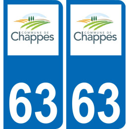 63 Chappes escudo de armas de la etiqueta engomada de la placa de pegatinas de la ciudad