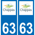 63 Chappes wappen aufkleber typenschild aufkleber stadt
